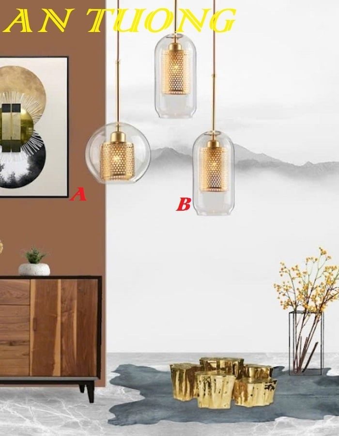 Đèn thả trang trí bàn ăn phòng bếp đẹp treo trần 0110