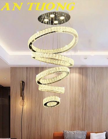 Đèn thả trang trí phòng khách đẹp đơn giản hiện đại