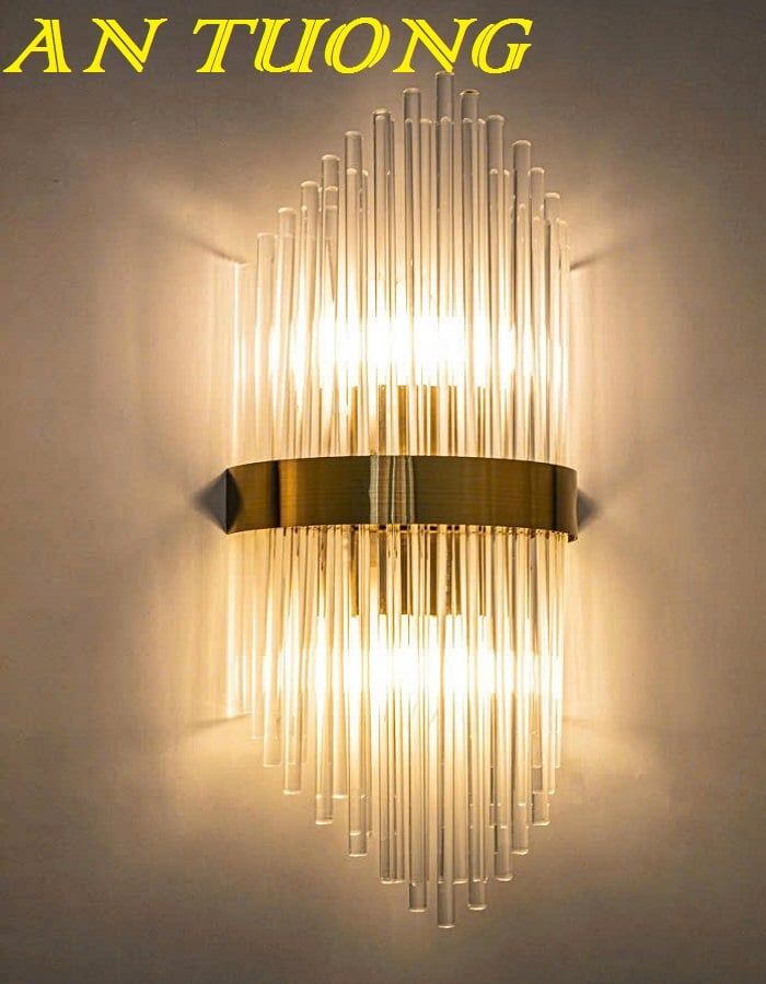 Đèn treo tường pha lê đẹp trang trí phòng khách hiện đại 033