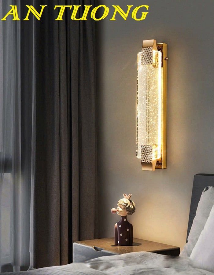 Đèn treo tường pha lê đẹp trang trí phòng khách hiện đại 047