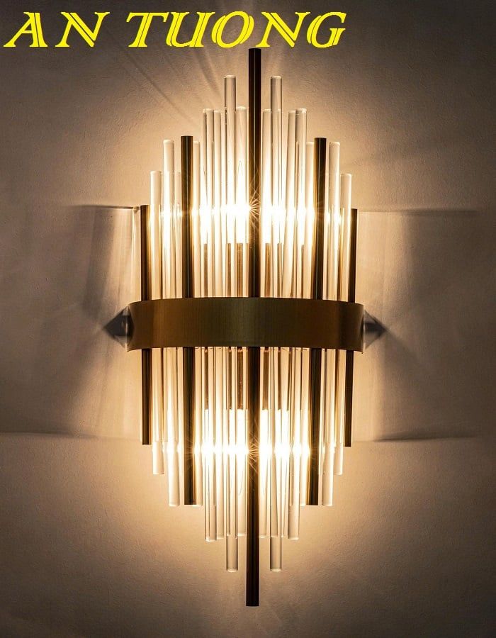 Đèn treo tường pha lê đẹp trang trí phòng khách hiện đại 050