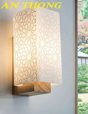  Đèn treo tường trang trí phòng ngủ đế gỗ 0488 