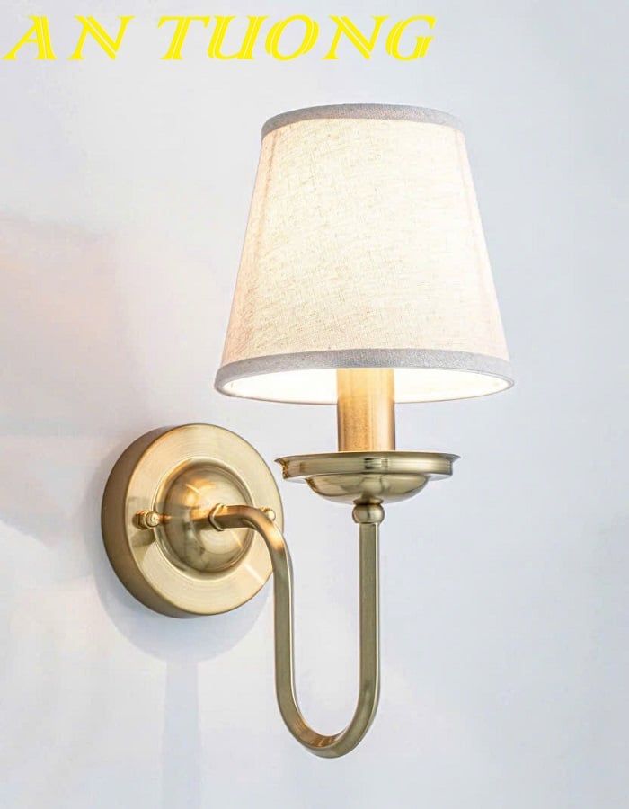 Đèn treo tường tân cổ điển trang trí chao vải 0128