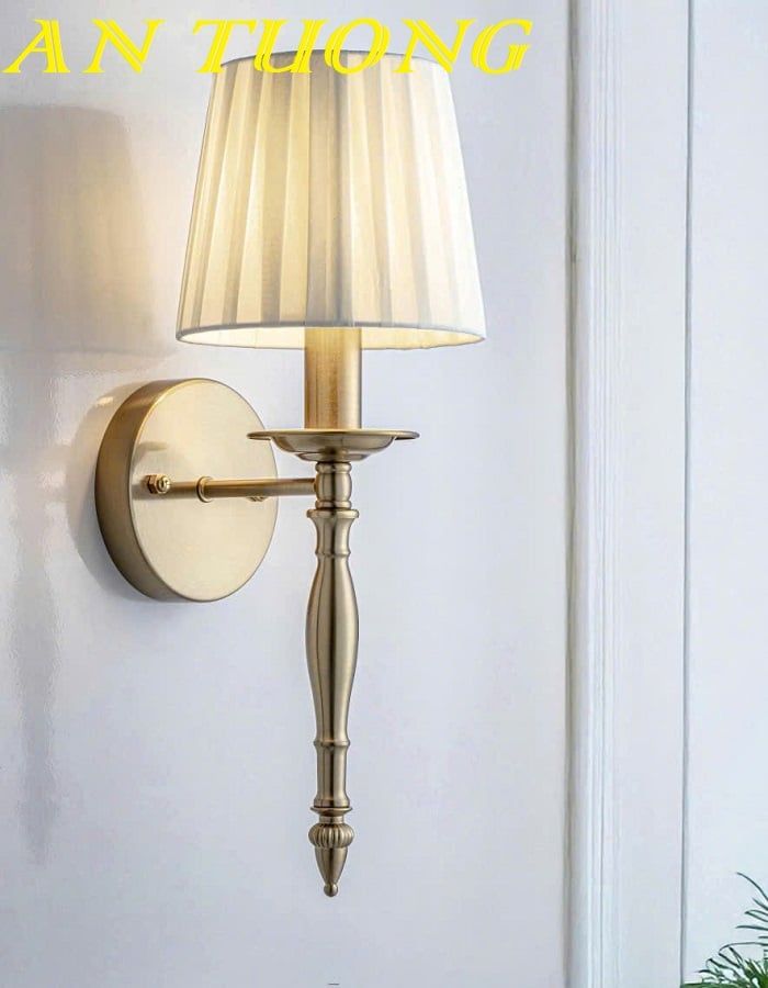 Đèn treo tường tân cổ điển chao vải 0131