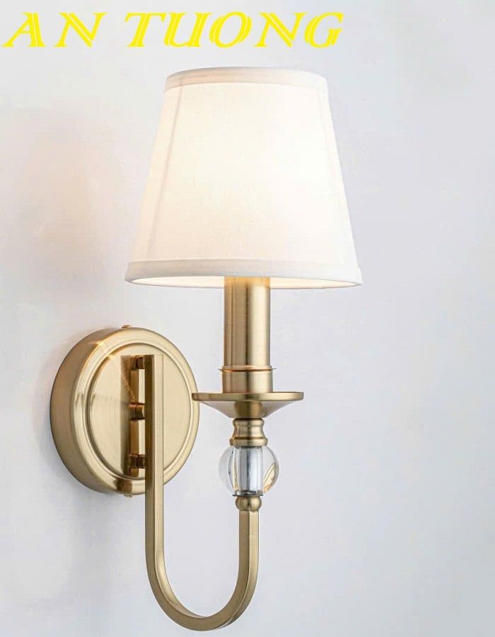 Đèn treo tường tân cổ điển chao vải 0132
