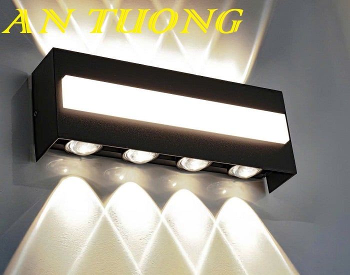 Đèn treo tường hắt 8 tia gắn ban công mặt tiền nhà ngoại thất đẹp 0188