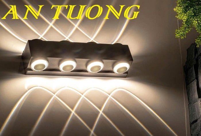 Đèn treo tường hắt 8 tia gắn ban công mặt tiền nhà ngoại thất đẹp 0189