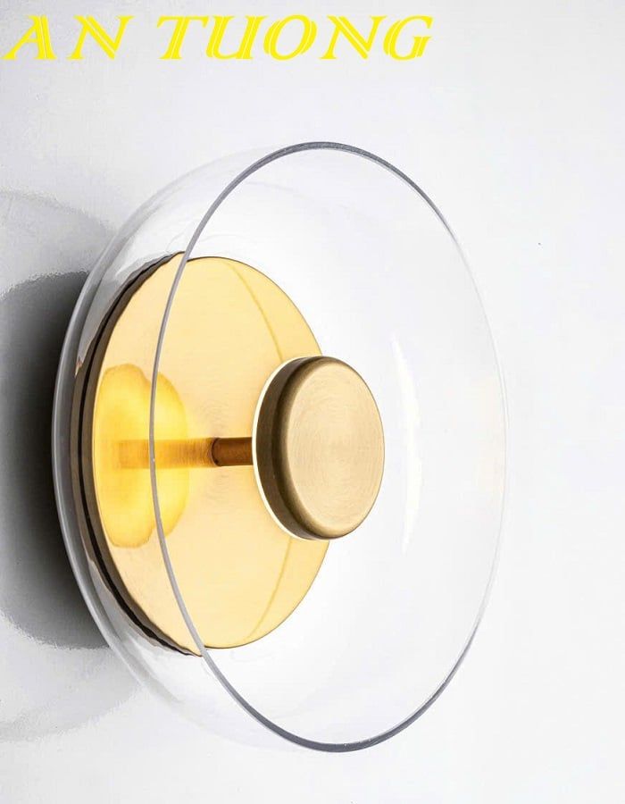 Đèn treo tường hình tròn thủy tinh trang trí wabi sabi 0224