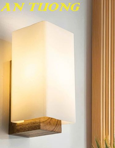  Đèn treo tường phòng ngủ gắn vách đầu giường đế gỗ 0343 