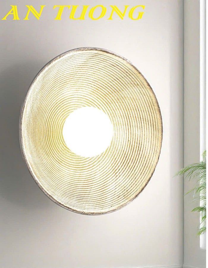 Đèn treo tường hình tròn trang trí nội thất wabi sabi đẹp 059