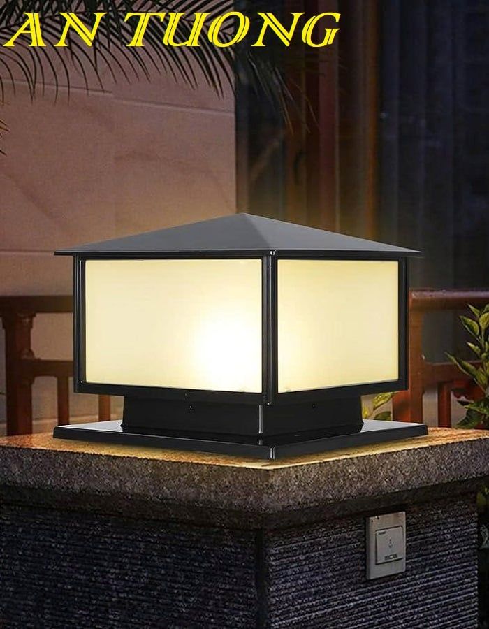 Đèn trụ cổng đẹp trang trí hàng rào sân vườn 020