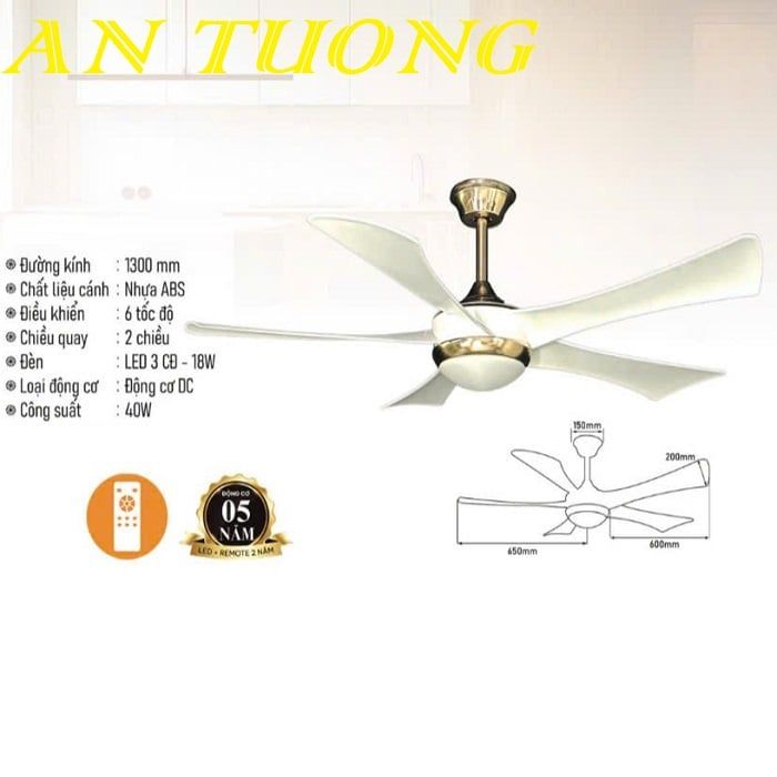 Quạt trần đèn chùm trang tri đẹp hiện đại 004