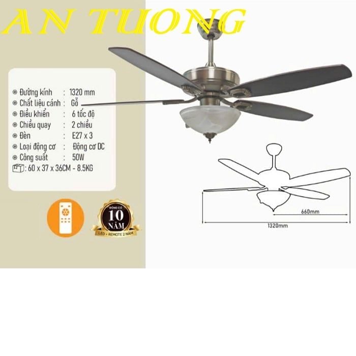 Quạt trần đèn chùm trang trí đẹp tân cổ điển 015