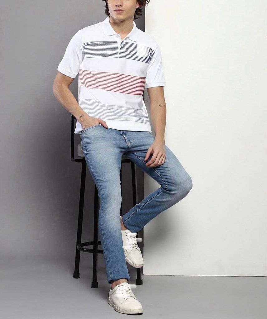 Áo thun Nam mã Phối Kẻ ngang 3 màu