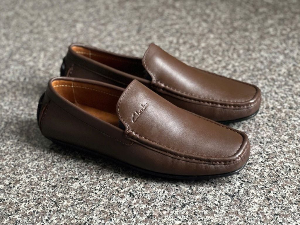 Giày Nam Clarks 2 màu trơn Nâu  - Đen