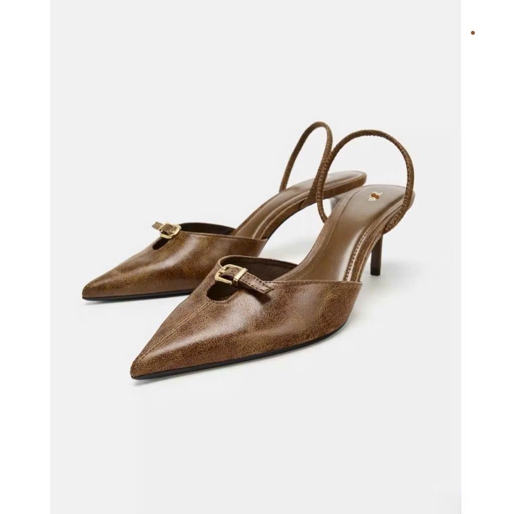 Giày mũi nhọn màu Nâu Hiệu ZARRA