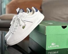 GIày nam Lacoste màu trắng gót xanh
