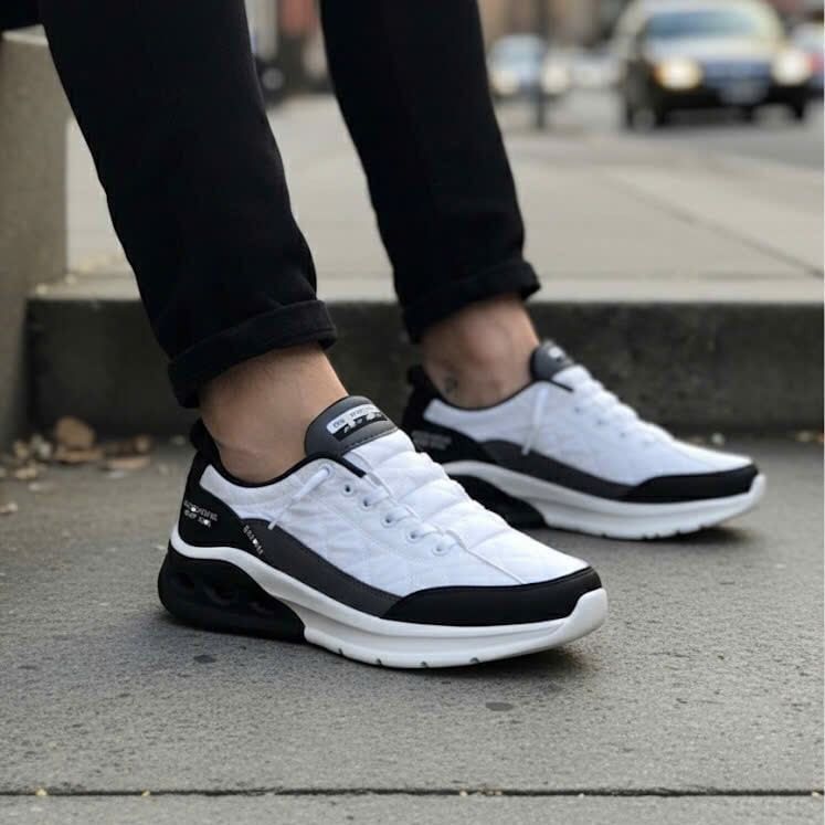 Giày skecchers Nam- Nữ Trắng phối đen 24105