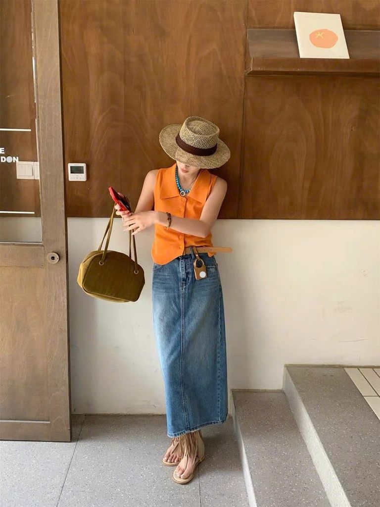 Chân váy jean mã L14125