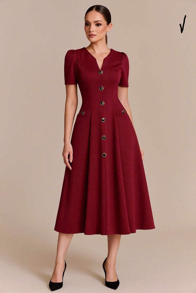 Đầm Karlll siêu sang 2 màu nút đen