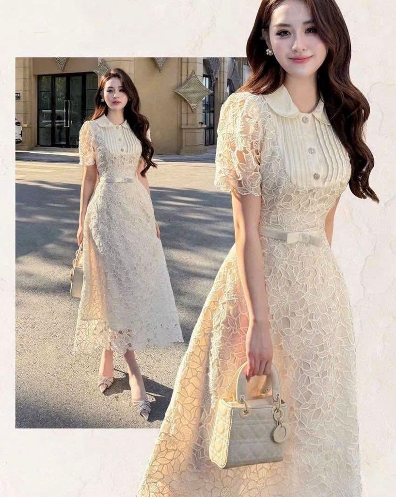 Đầm ren VERO Trắng mã 18046