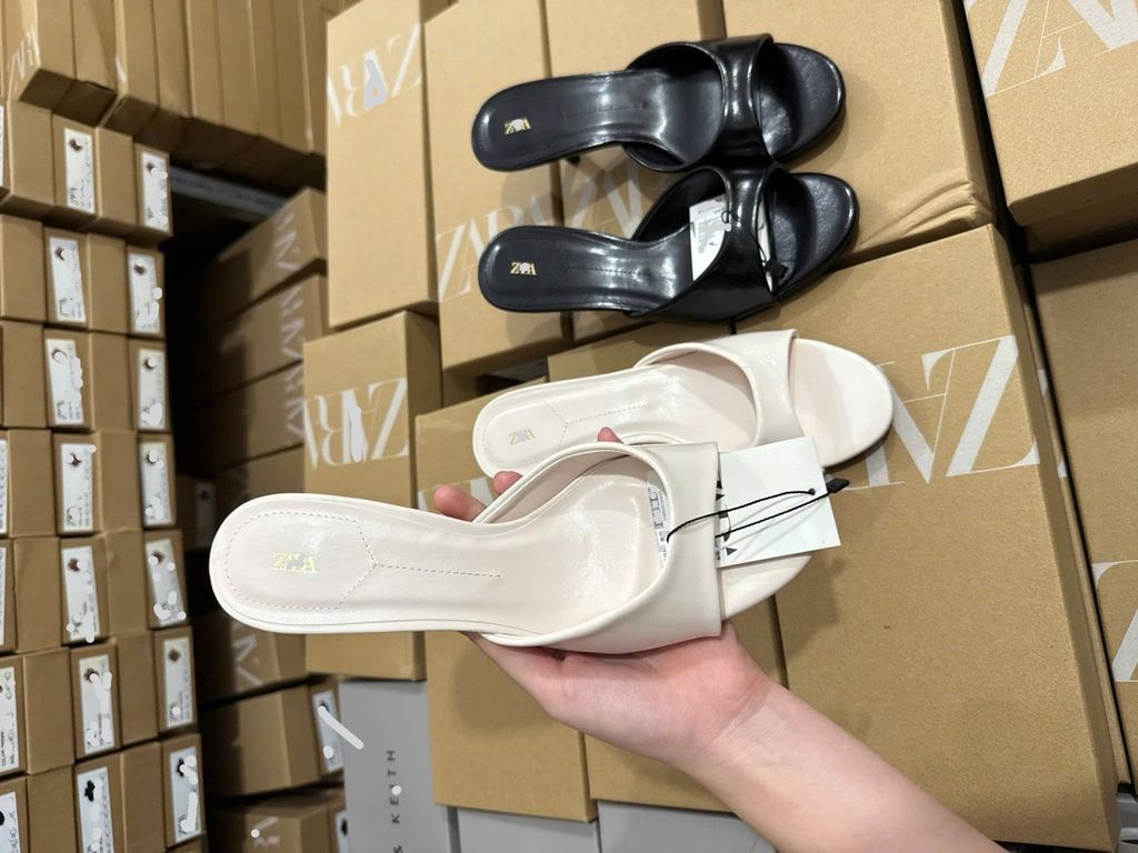 Dép zaRra nữ 2 màu Trắng- Đen