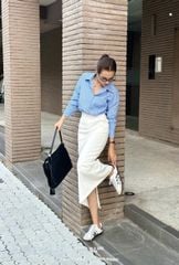 Áo sơ mi nữ sọc xanh Mã ZR234