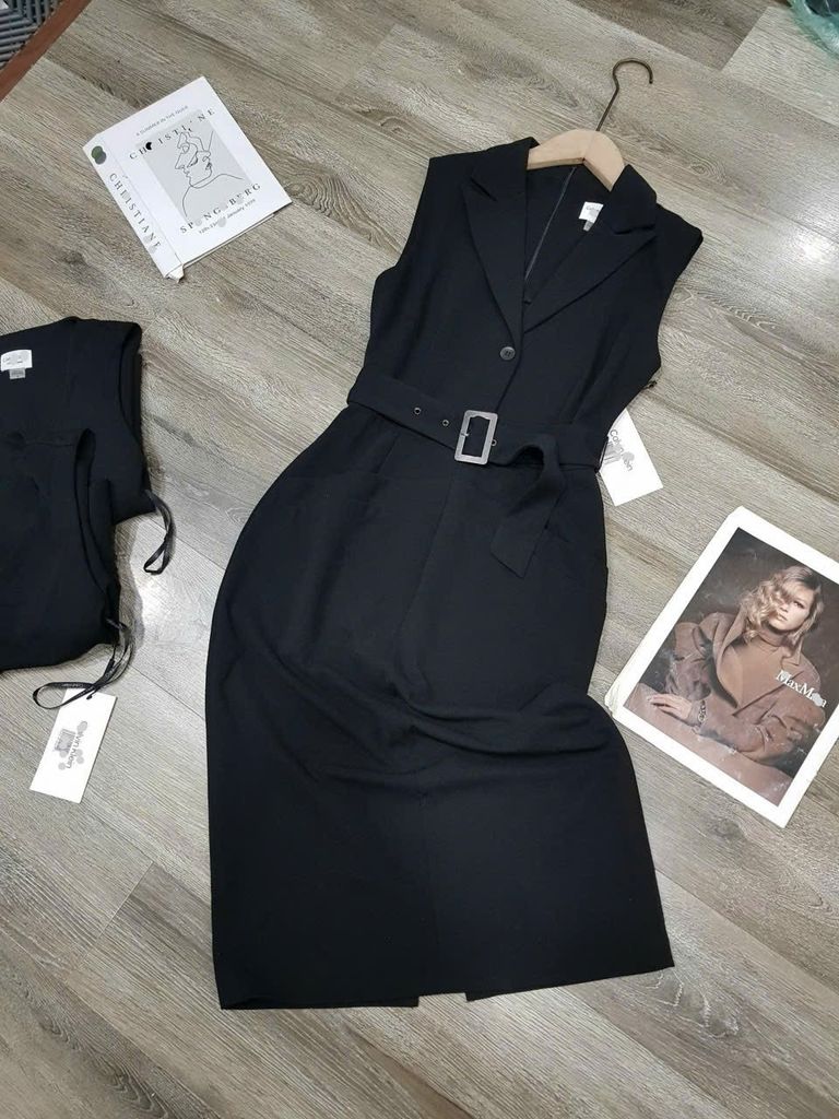 ĐẦM CK MÀU ĐEN KÈM BELL MÃ 1808