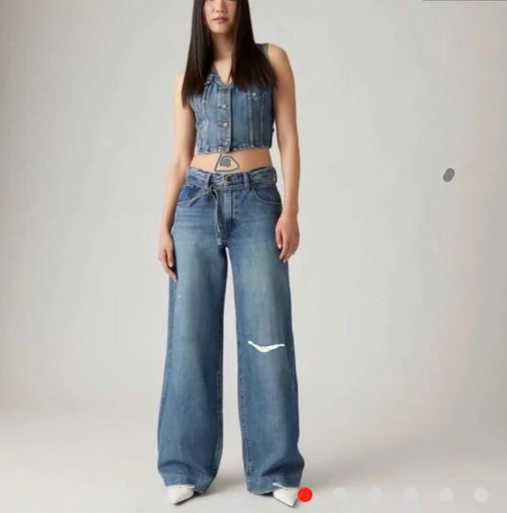 Quần jean nữ suông rách nhẹ L mã 07095