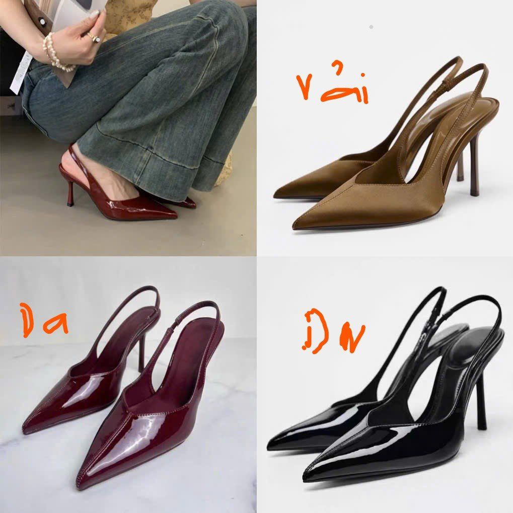 Giày mũi nhọn 3 màu  gót 6.5cm zara