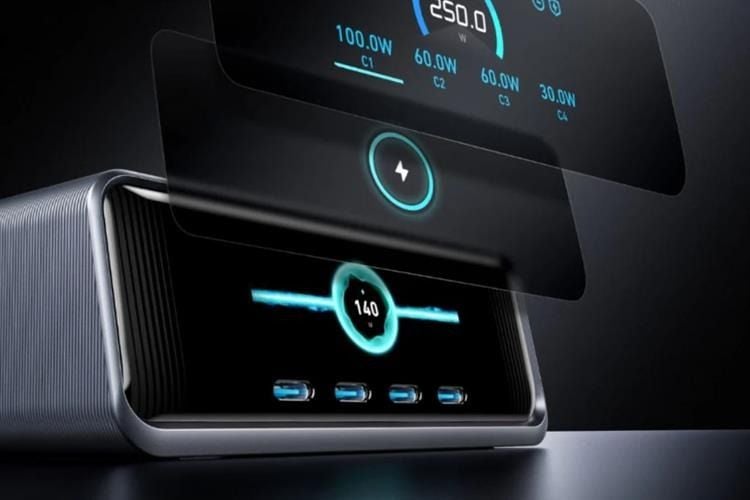 Trạm sạc 6 cổng USB Type C GaN 250W Smart LED Display Desktop Charging Station Anker A2345