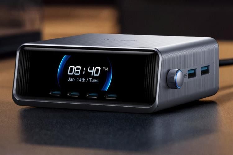 Trạm sạc 6 cổng USB Type C GaN 250W Smart LED Display Desktop Charging Station Anker A2345