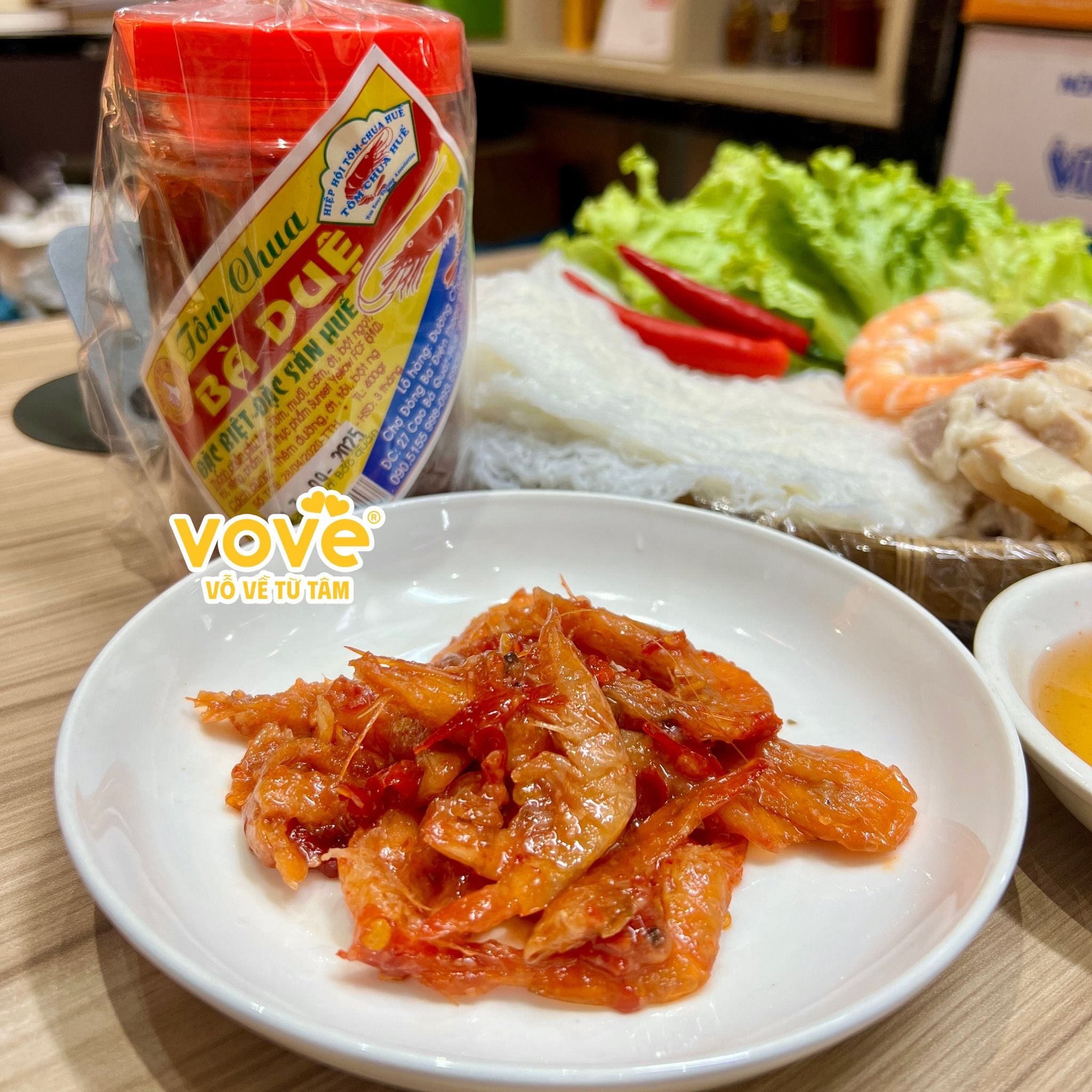  [Có Xuất VAT] Mắm Tôm Chua Huế hiệu Bà Duệ (loại tôm nõn bỏ đầu) 400gr 