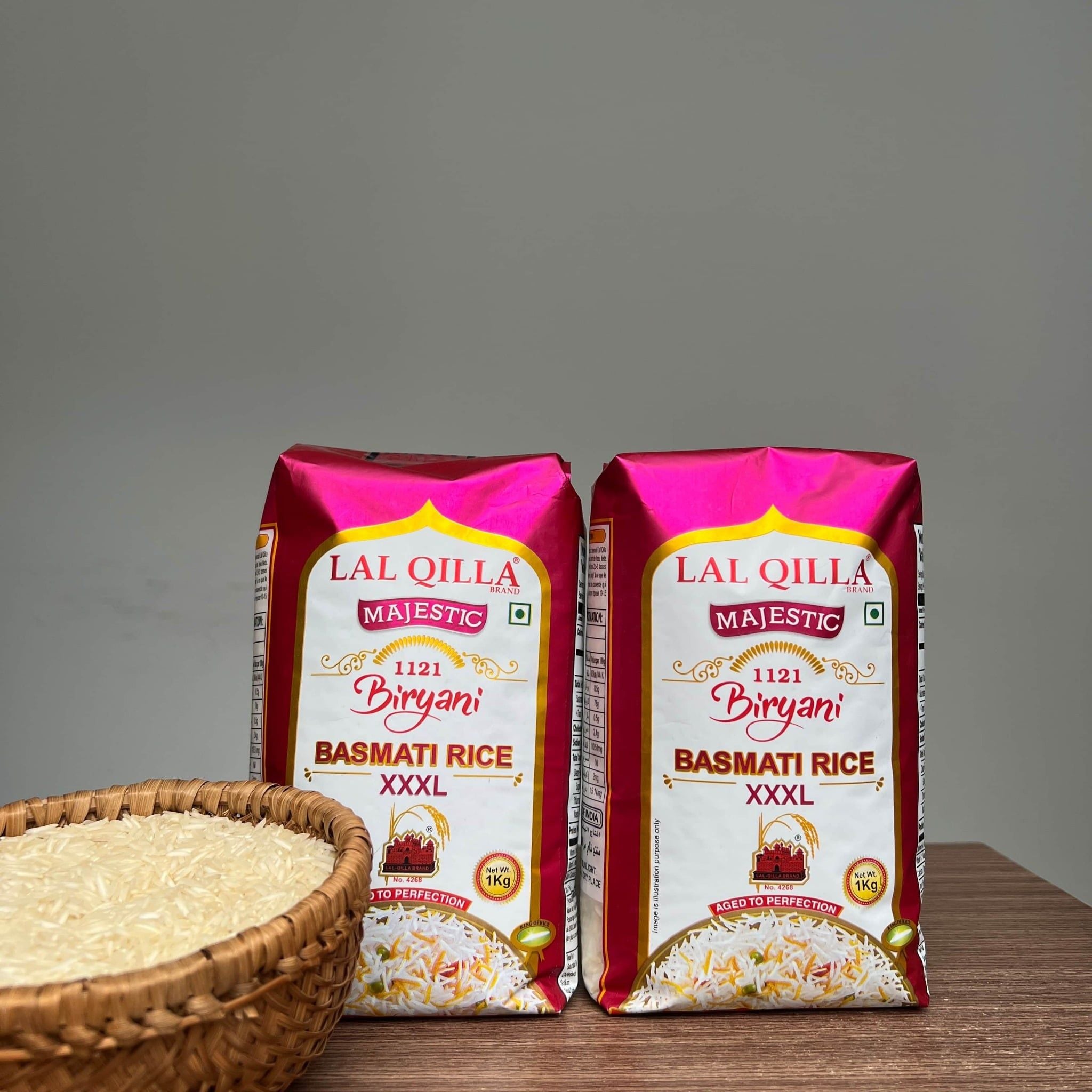  Gạo hạt dài Ấn Độ LAL QILLA MAJESTIC Biryani Basmati Long Rice, phù hợp người tiểu đường, giảm cân, 1kg 