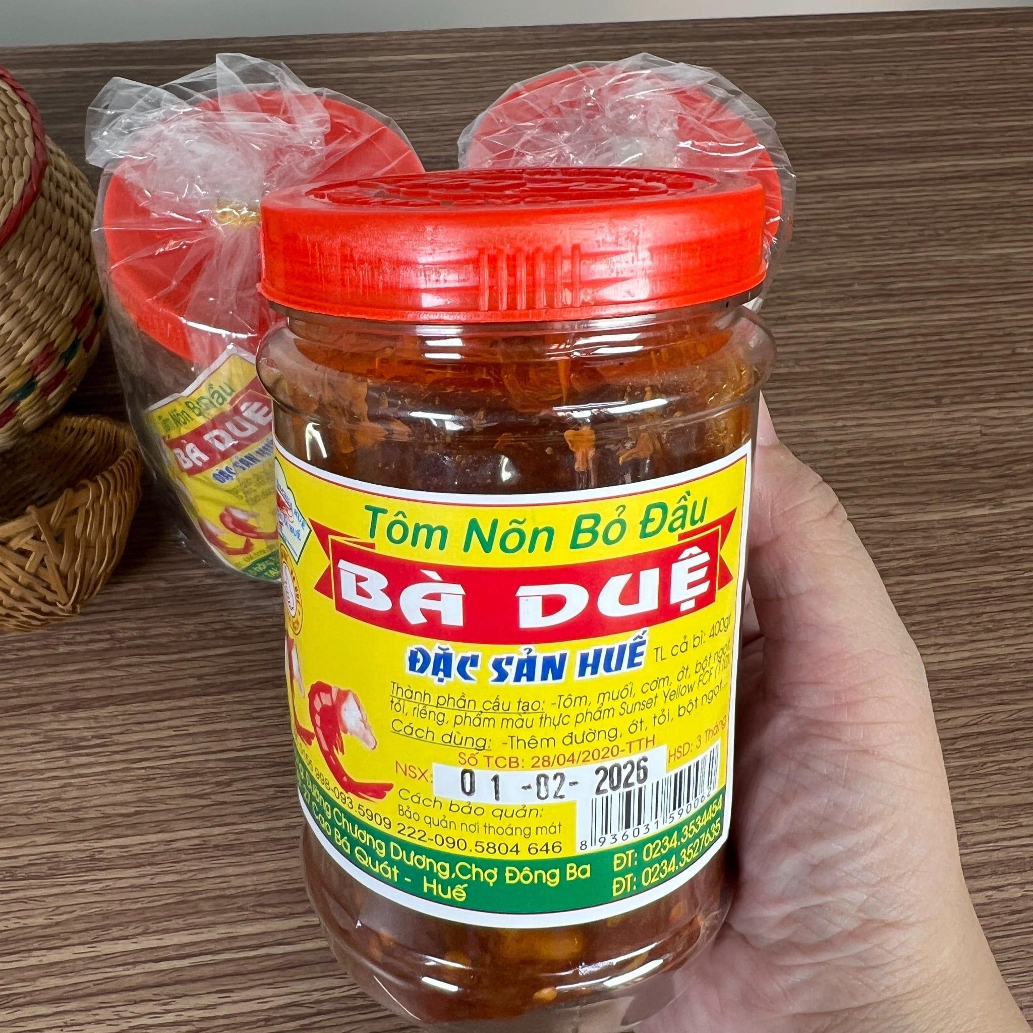  [Có Xuất VAT] Mắm Tôm Chua Huế hiệu Bà Duệ (loại tôm nõn bỏ đầu) 400gr 