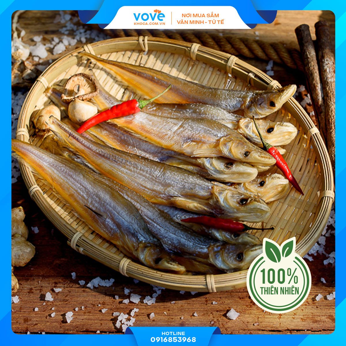 kho ca tren bau campuchia loai vua tu nhien 100 500gr