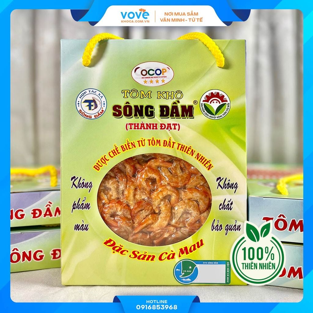 tom kho dat ca mau thien nhien loai 1 hop 250gr