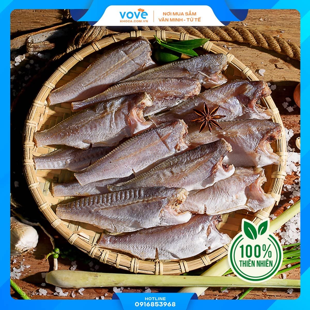  Khô cá Đù 1 nắng loại nguyên con, loại vừa 500gr 