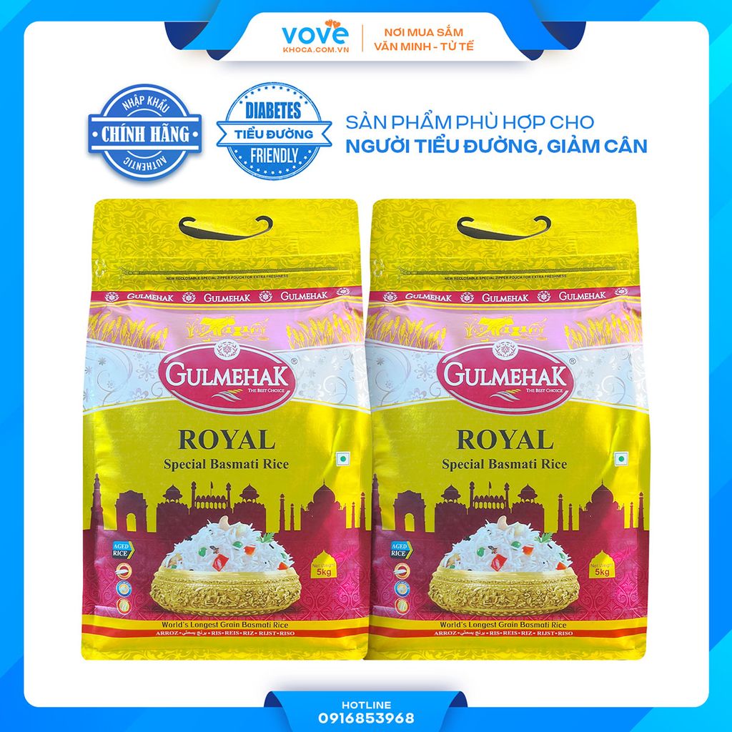 gao hat dai an do gulmehak royal basmati rice phu hop nguoi tieu duong giam can 5kg