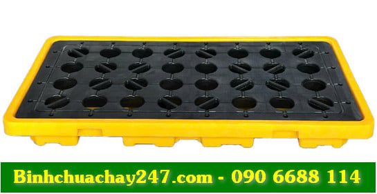  Pallet chống tràn loại 2 phuy thấp 