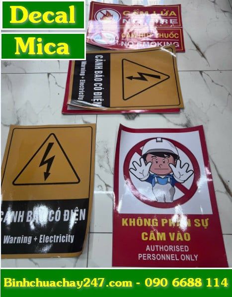  Bảng cảnh báo chất liệu Decal, Mica, thiết kế gia công kích thước và nội dung theo yêu cầu 