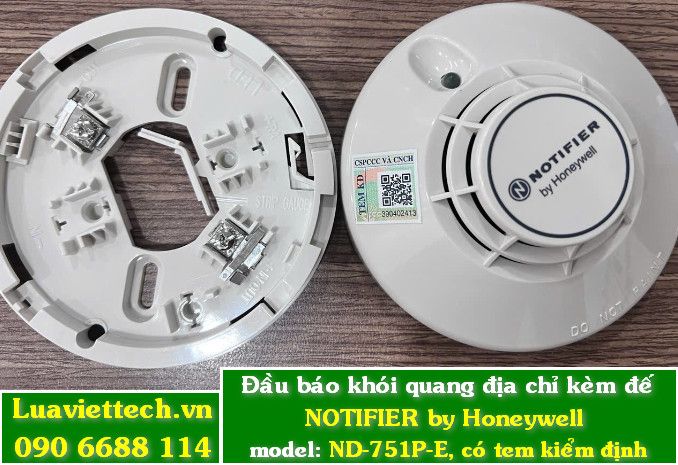  Đầu báo khói quang địa chỉ kèm đế NOTIFIER by Honeywell, model: ND-751P-E, có tem kiểm định 