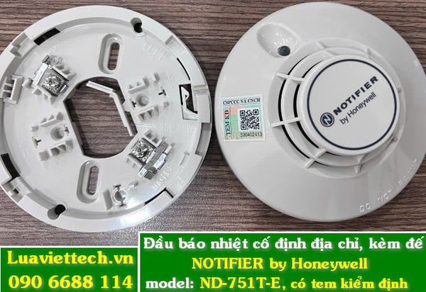  Đầu báo nhiệt cố định địa chỉ kèm đế NOTIFIER by Honeywell, model: ND-751T-E, có tem kiểm định 