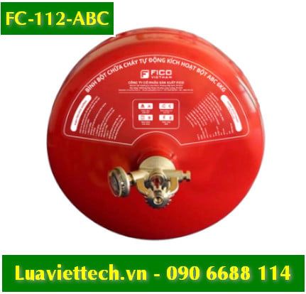 Bình chữa cháy tự động kích hoạt bột ABC 12kg FC-112-ABC, hiệu Fico Việt Nam, có tem kiểm định 