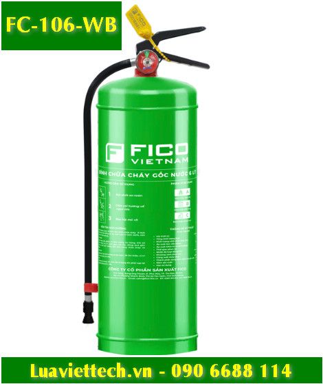  Bình chữa cháy đa năng gốc nước 6 lít FC-106-WB, hiệu Fico Việt Nam, có tem kiểm định 