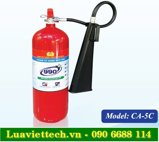  Bình chữa cháy 990 loại khí CO2 5kg CA-5C có kiểm định 