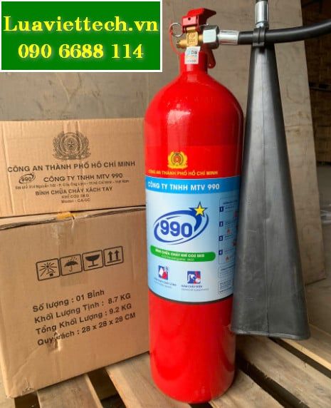  Bình chữa cháy 990 loại khí CO2 5kg CA-5C có kiểm định 