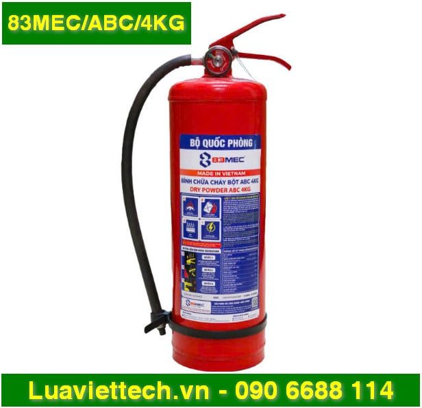  Bình chữa cháy bột ABC 83MEC Bộ Quốc Phòng 4kg 83MEC/ABC/4KG 