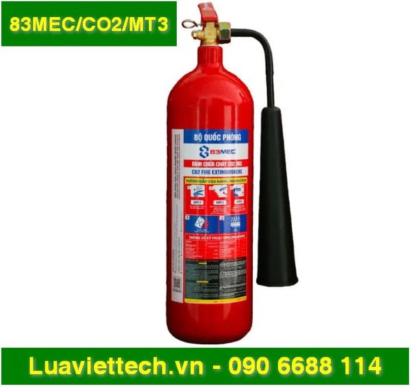  Bình chữa cháy khí CO2 83MEC Bộ Quốc Phòng 3kg 83MEC/CO2/MT3 