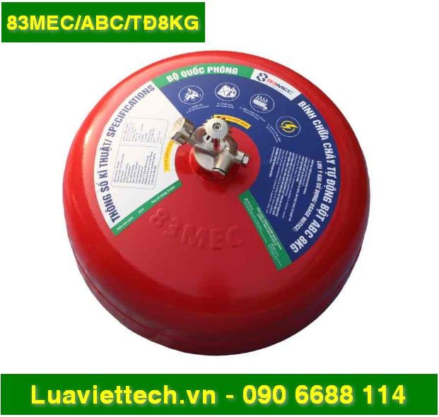  Bình chữa cháy tự động bột ABC 83MEC Bộ Quốc Phòng 8kg 83MEC/ABC/TĐ8KG 